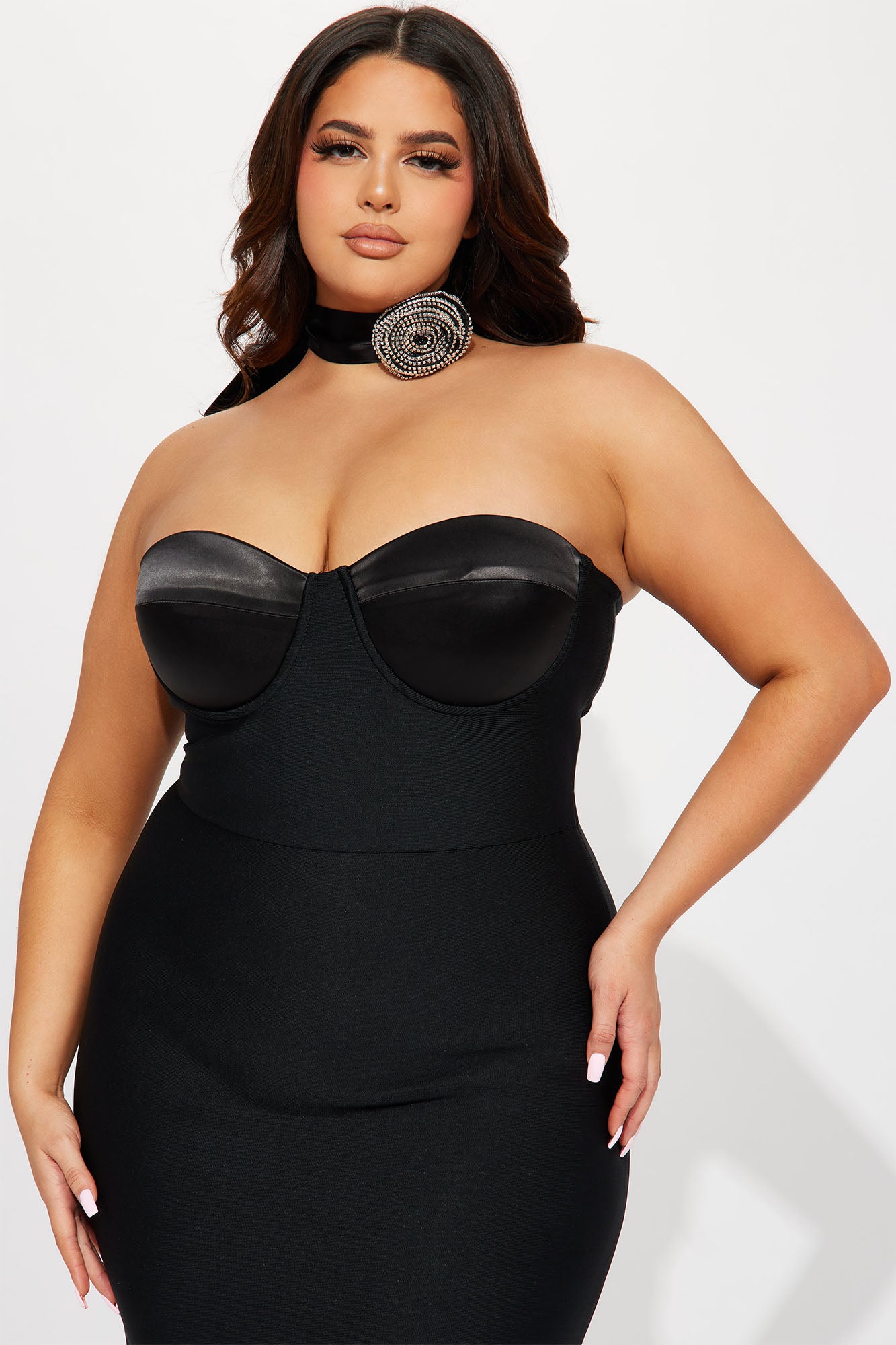Divine Bandage Maxi Dress - Black
