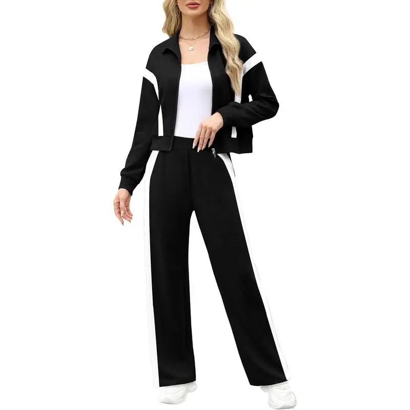 Women’s 2-Piece Lounge Set – Sweatshirt & Wide Leg Pants