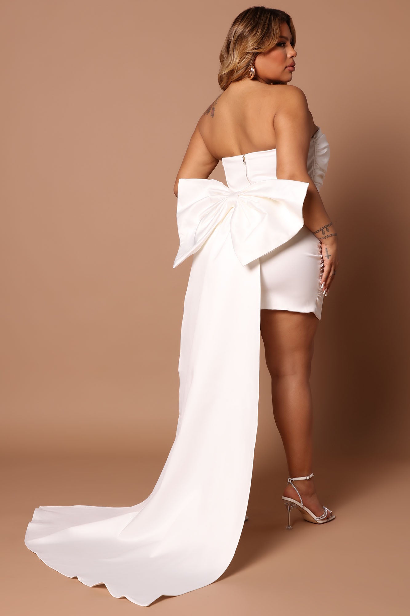 Antoinette Satin Mini Dress - White