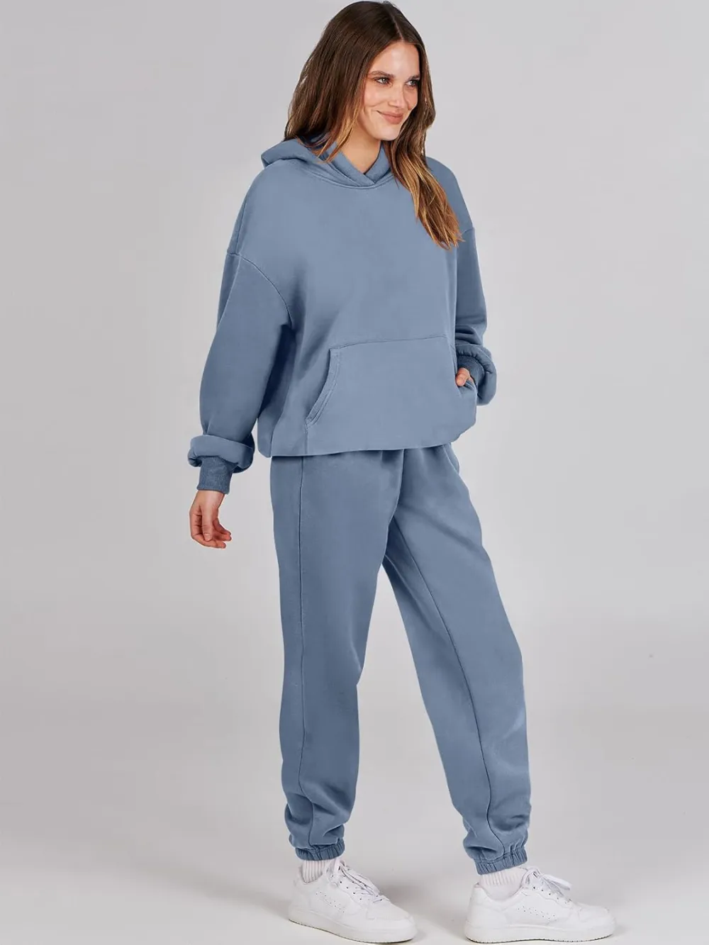 (Clearance Sale $1.99⚡) 2024 Women's Fall Oversized Casual Hoodie Two Piece Sweatshirt Jogging Pants Sweatshirt Set