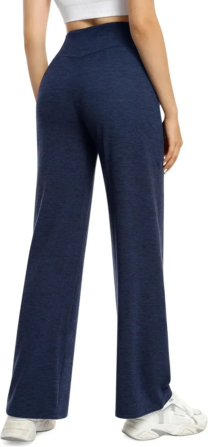 G4Free Wide Leg Pants for Women Loose Yoga Pants with Pockets Petite/Regular/Tall Stretch Casual Lounge Pants