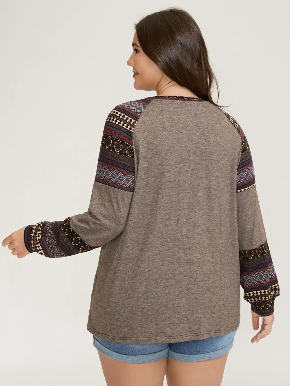 Supersoft Boho Stripes Spliced T-Shirt