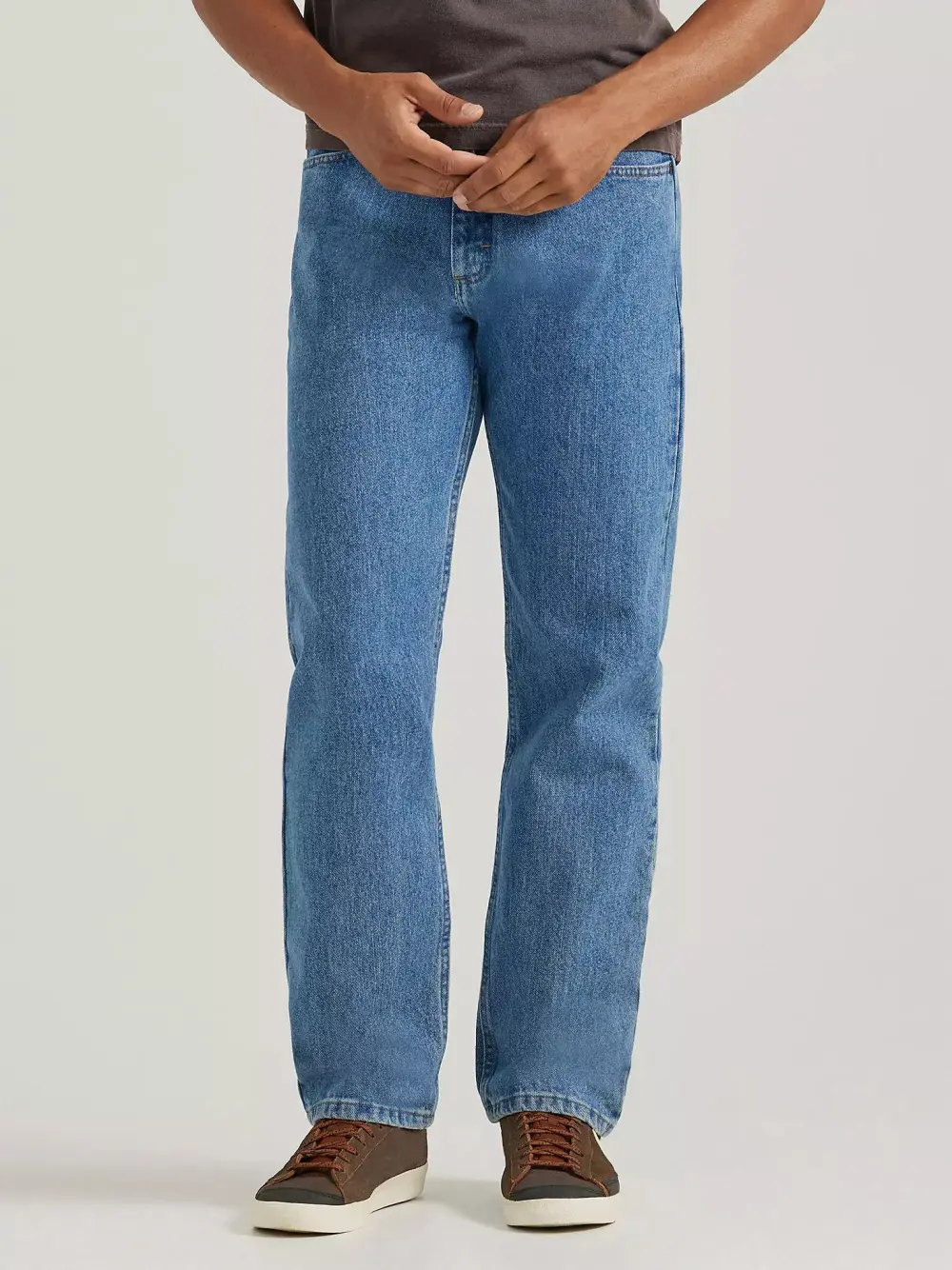WRANGLER FIVE STAR PREMIUM DENIM RELAXED FIT JEAN IN STONE BLEACH