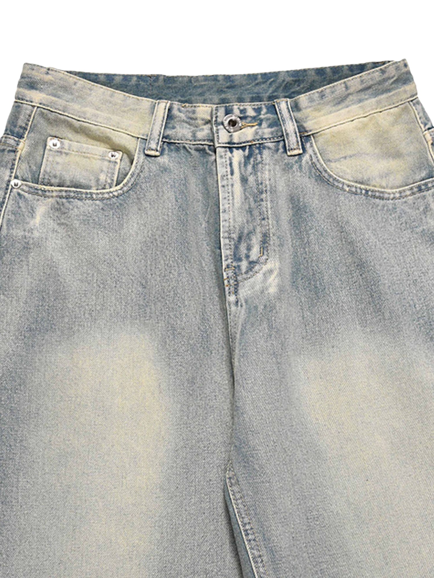Washed And Worn Loose Jeans - 1953