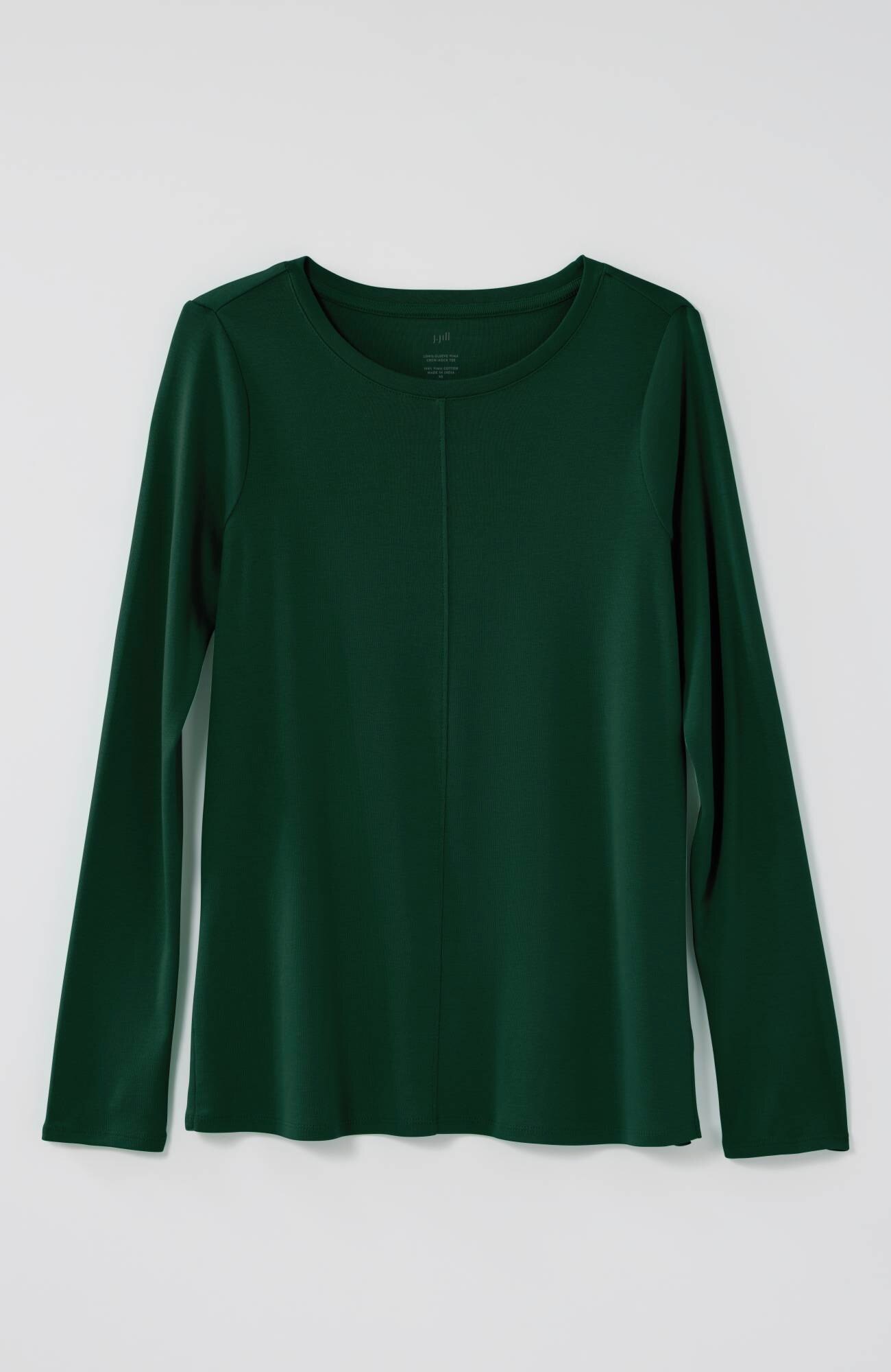 long-sleeve pima crew-neck tee