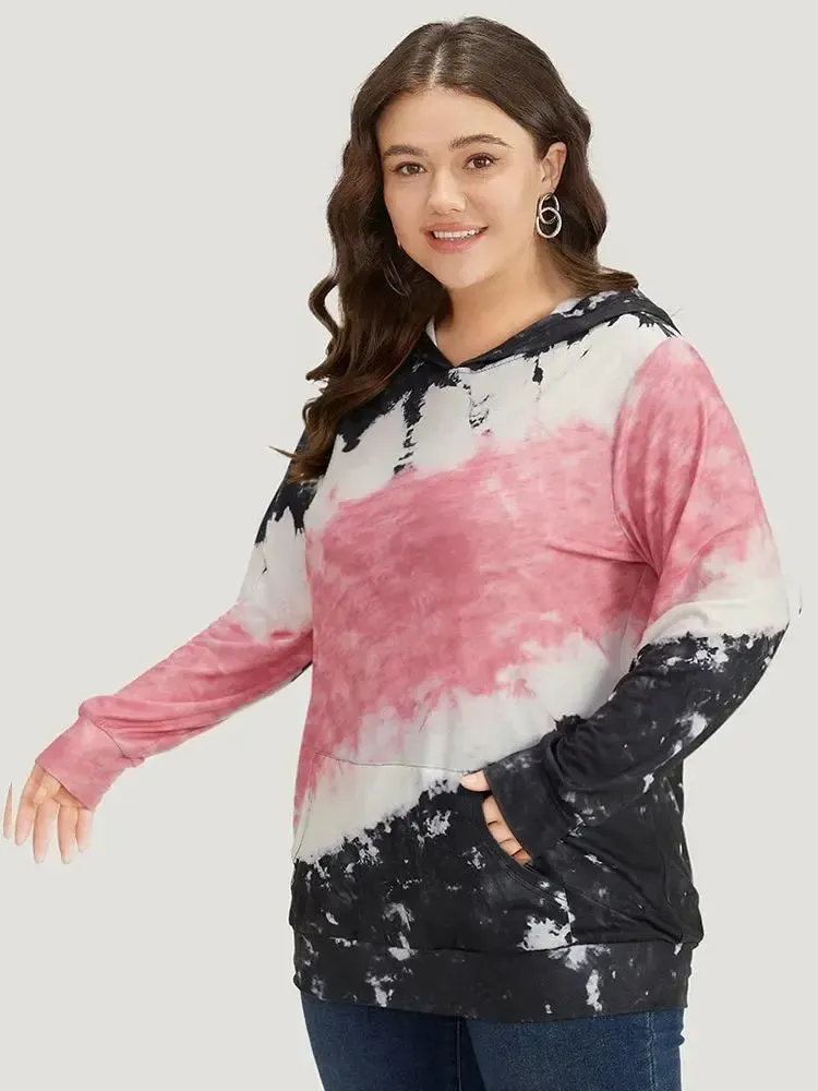 Tie Dye Hooded Pocket Sweatshirt
