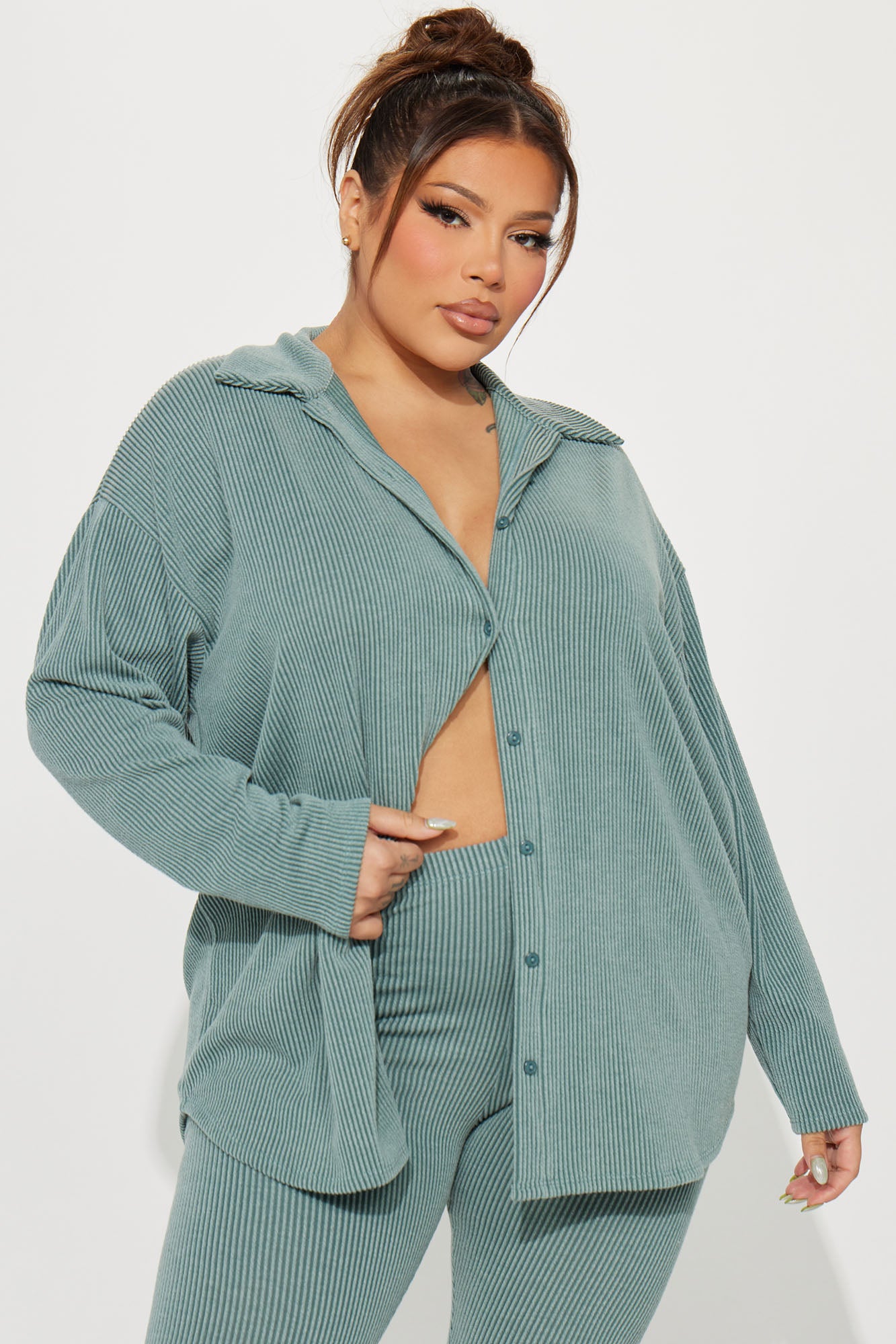 Maddie Ribbed Legging Set - Sage