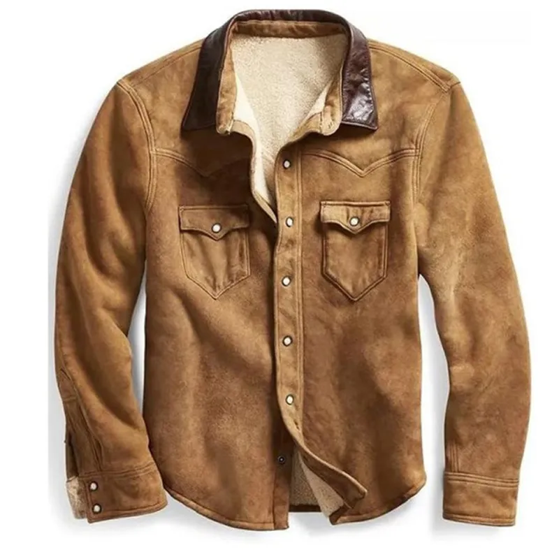 Lapel Casual Long-sleeved Solid Color Jacket Shirt