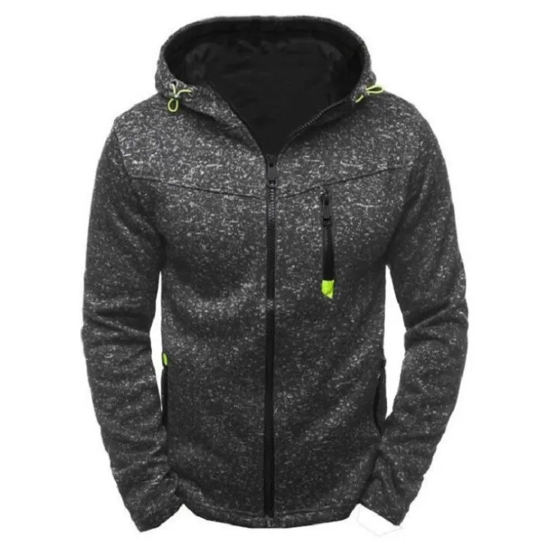 Men's Sports And Leisure Plus Fleece Hooded Cardigan Jacket