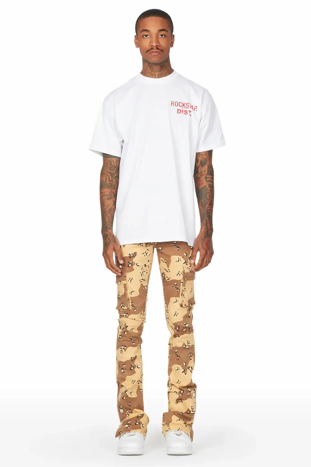 Waage Desert Camo Cargo Stacked Flare Jean