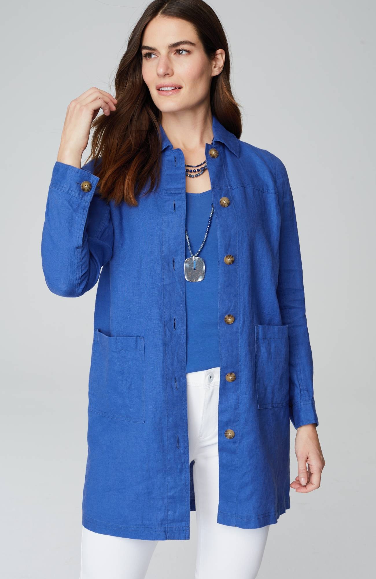 Long Linen Duster Jacket