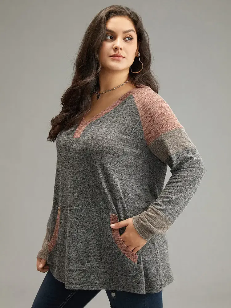 Contrast Pocket Raglan Sleeve T-Shirt