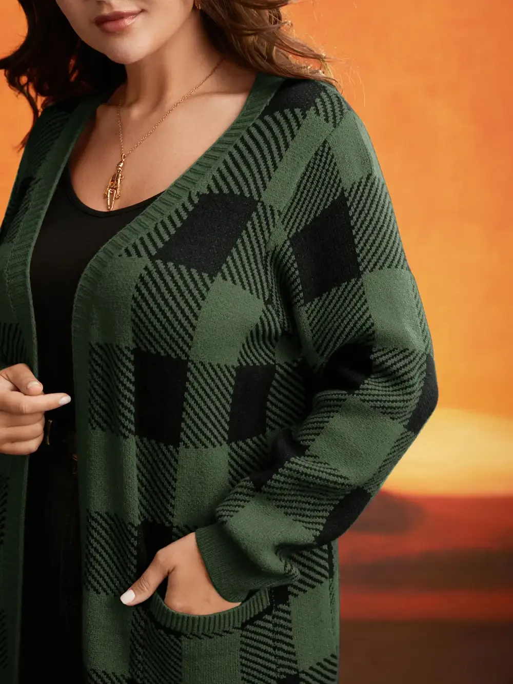 Supersoft Essentials Halloween Plaid Open Cardigan