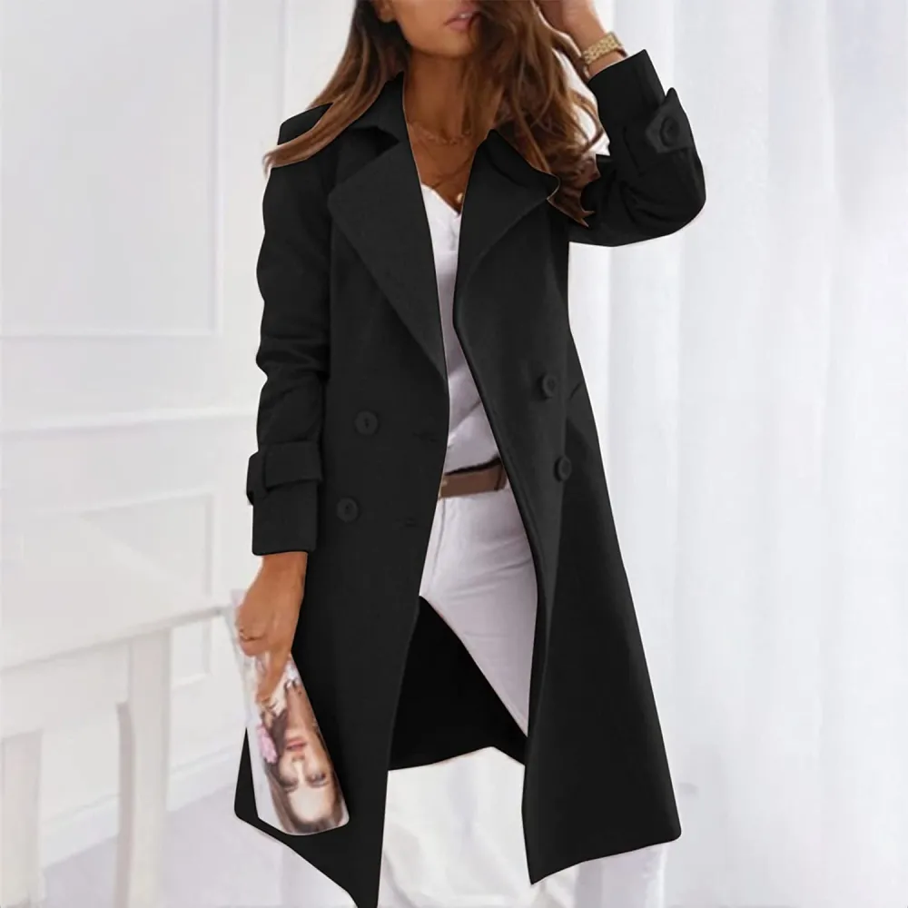 Xiloccer Womens Long Trench Coat Windbreaker Jacket Lightweight Long Outerwear Warm Jacket Women's Plus Size Trench Coat
