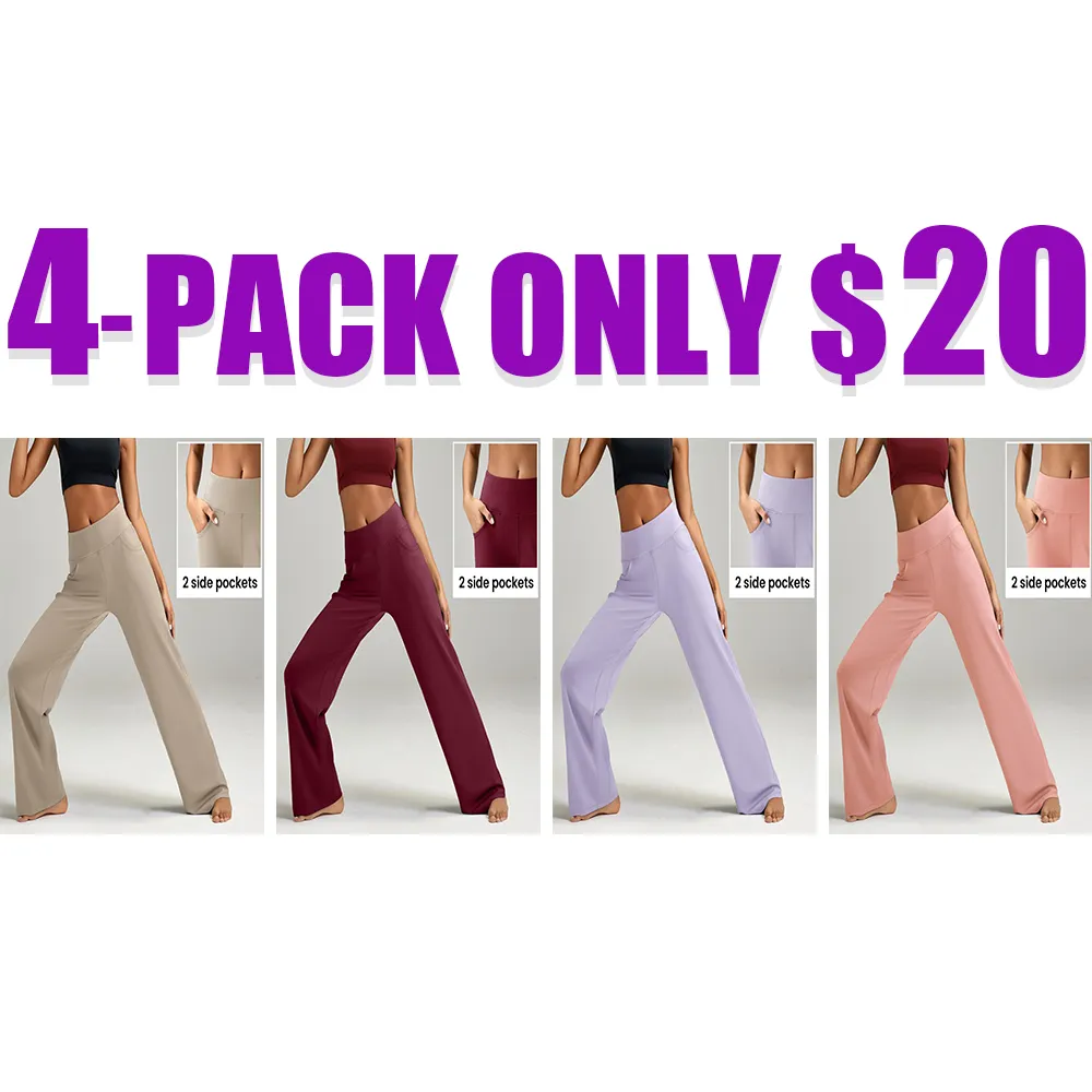 High Waisted Loose Wide Leg Yoga Pants for Women with Pockets Lounge Casual Work Pants