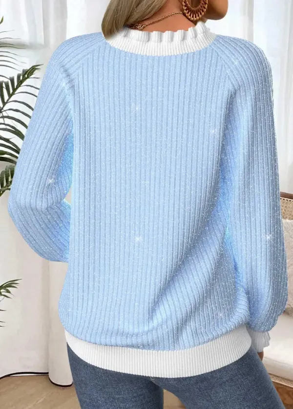 Light Blue Tummy Coverage Long Sleeve Sweatshirt
