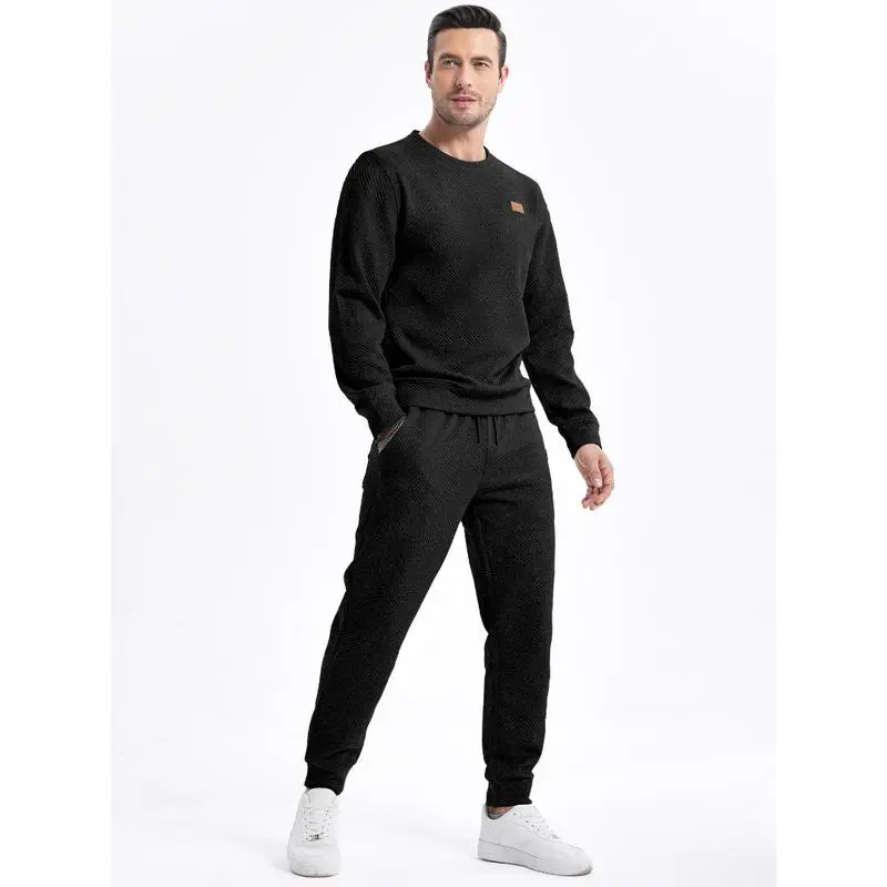 Men’s 2-Piece Sweatsuit – Crewneck Sweatshirt & Joggers Tracksuit