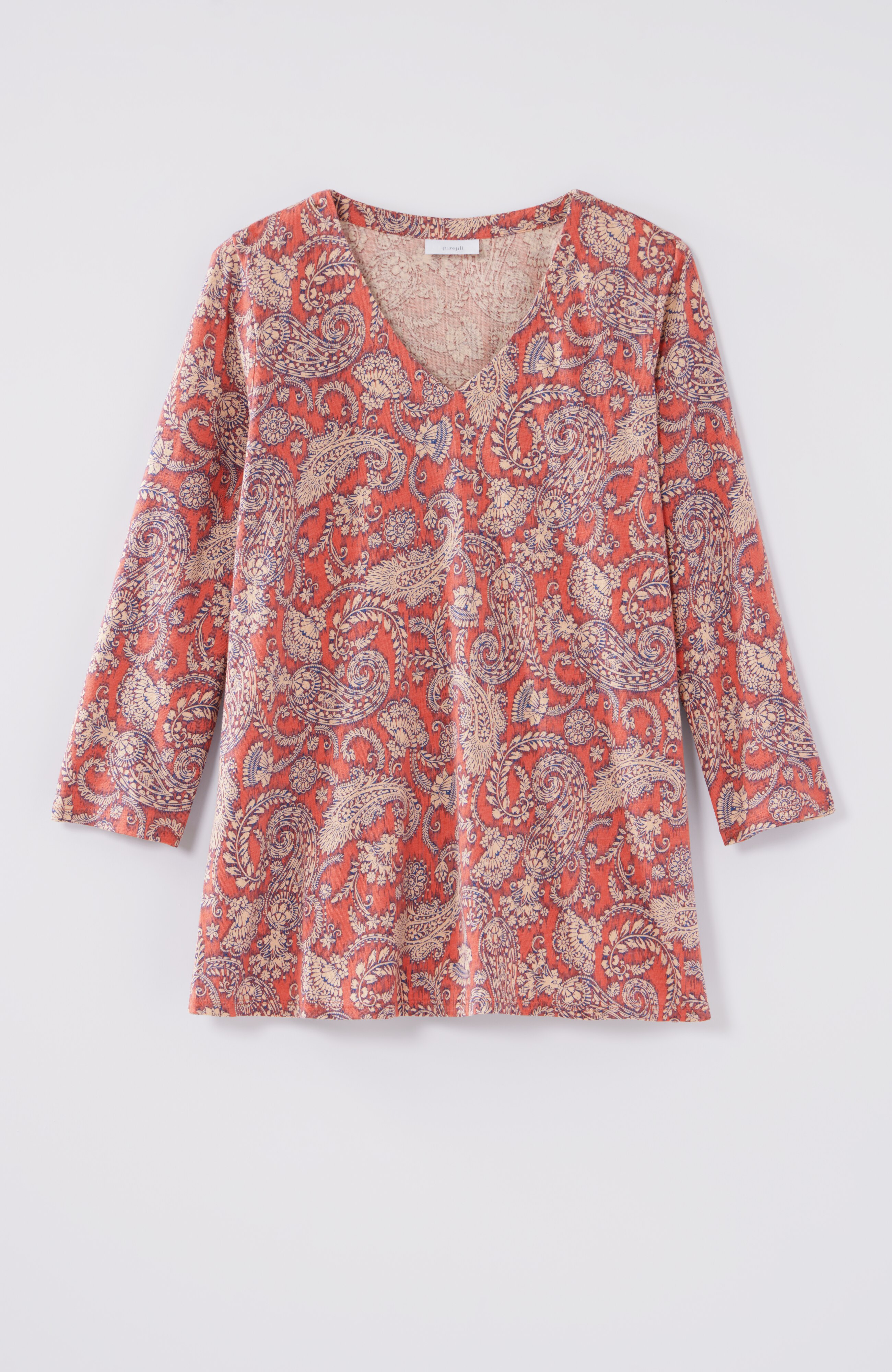 Pure Jill Printed V-Neck Tee