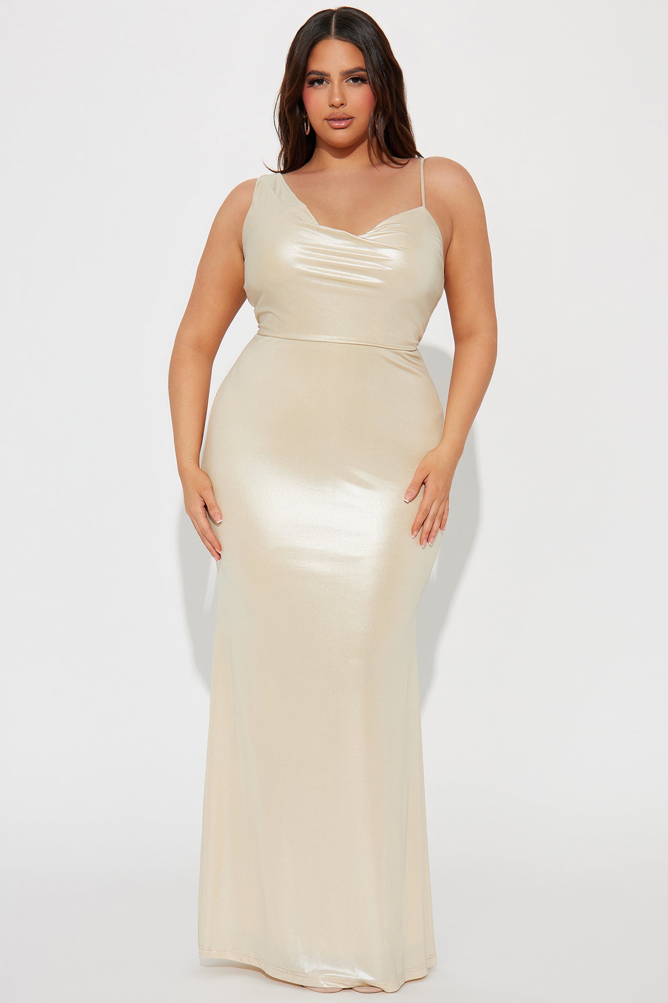 Made For You Metallic Maxi Dress - Silver