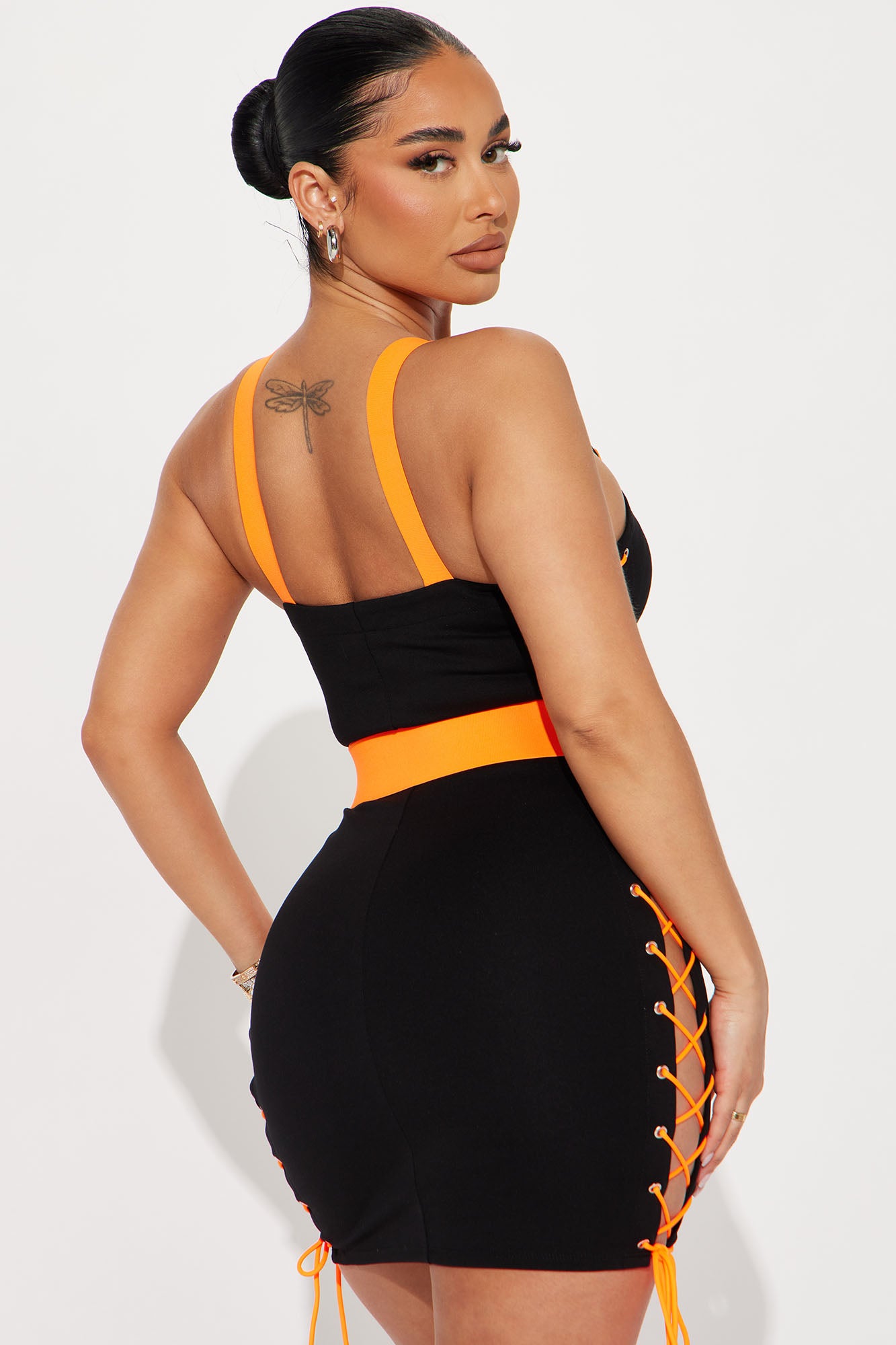 Strapped together Mini Dress - Black/combo