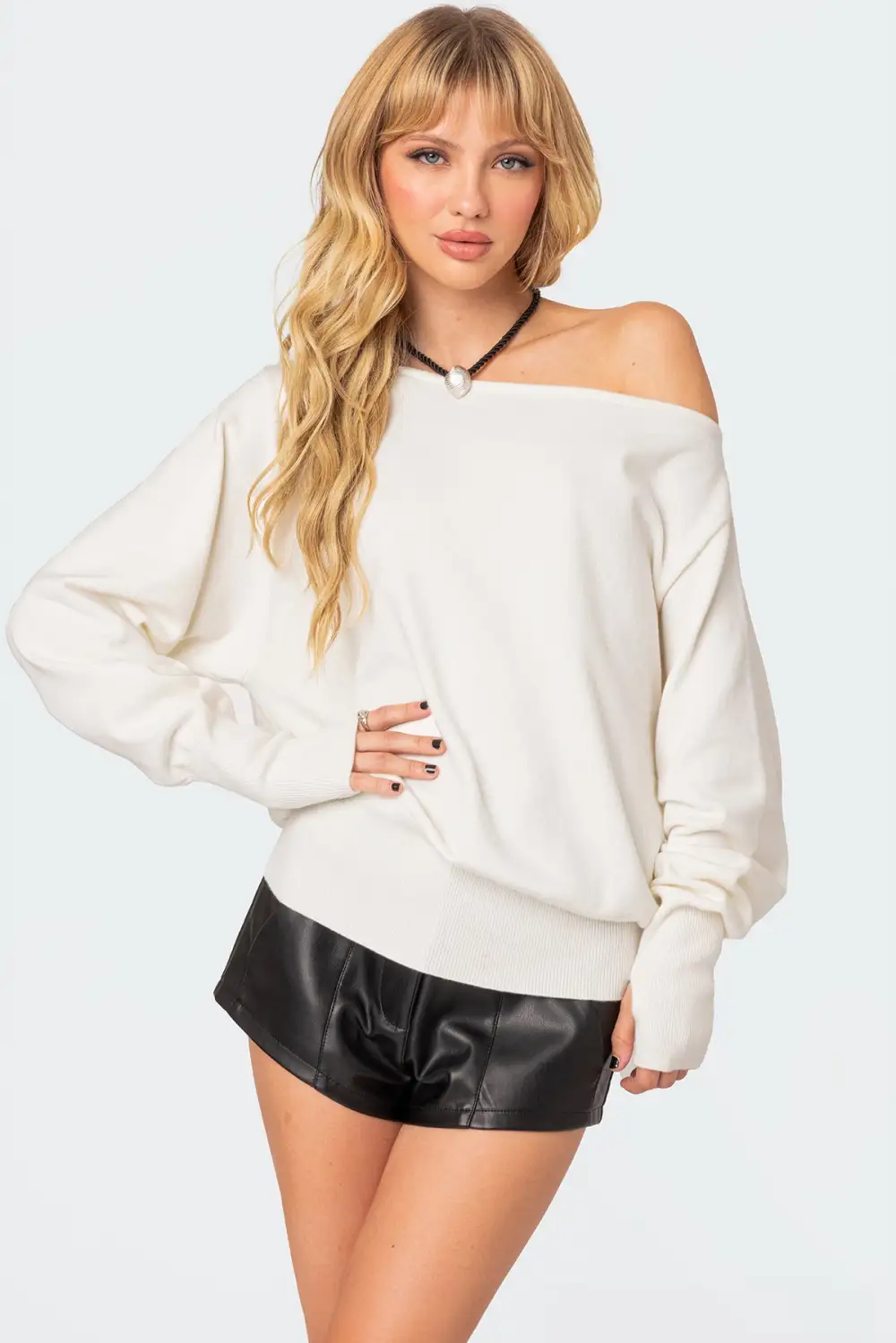 Off Shoulder Oversized Sweater