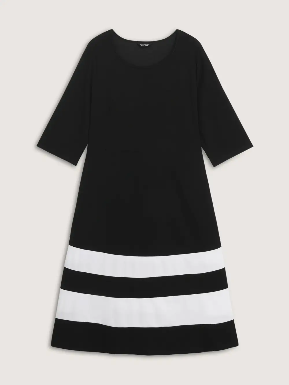 Color Stripes Pockets Midi Dress