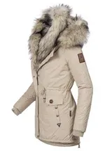Ladies Winter Thicken Windproof Parka Beige