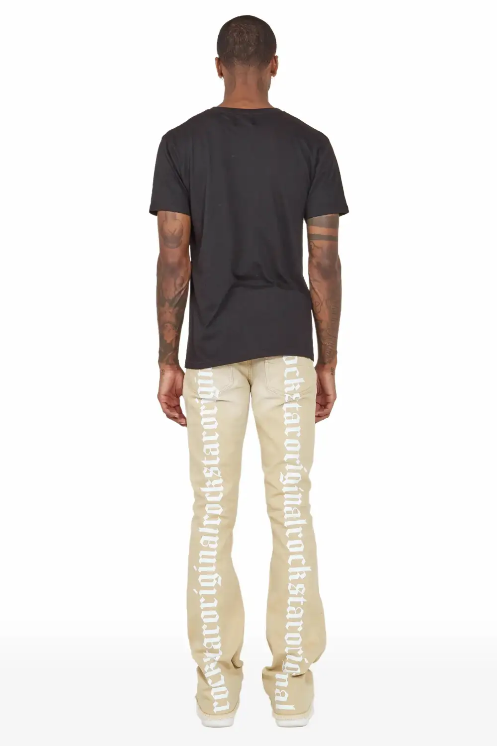 Loreto Khaki Stacked Flare Jean