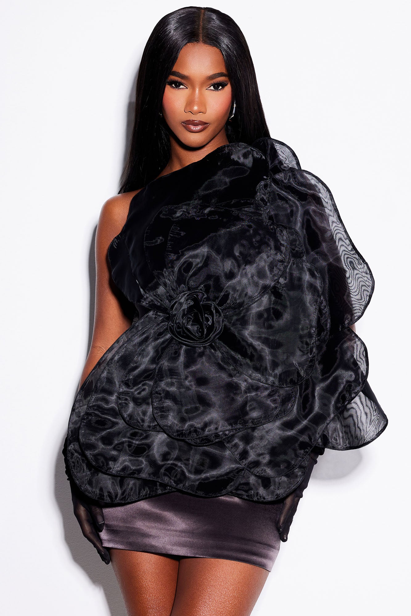 Como La Flor Mini Dress - Black