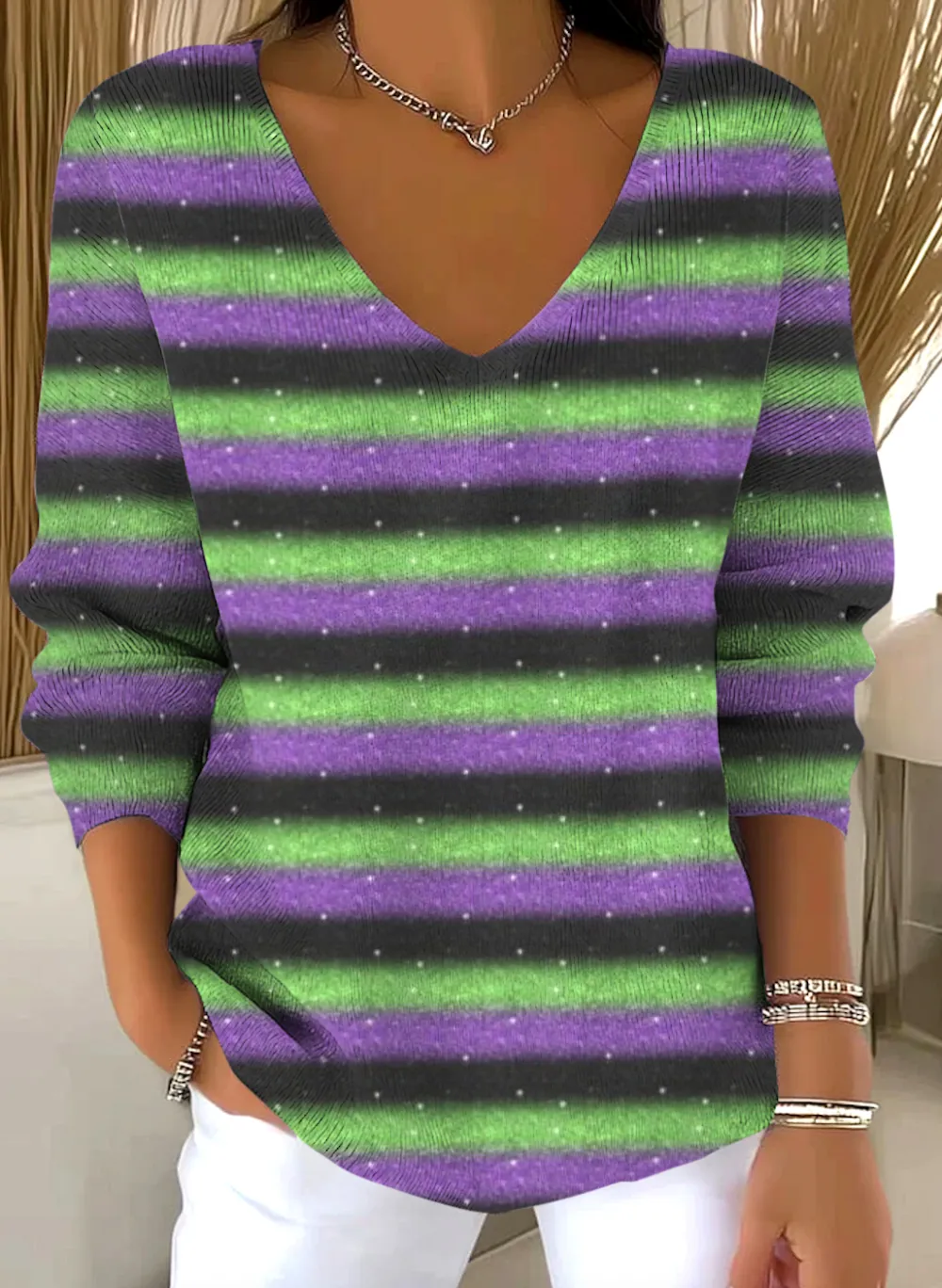 V Neck Casual Sweater