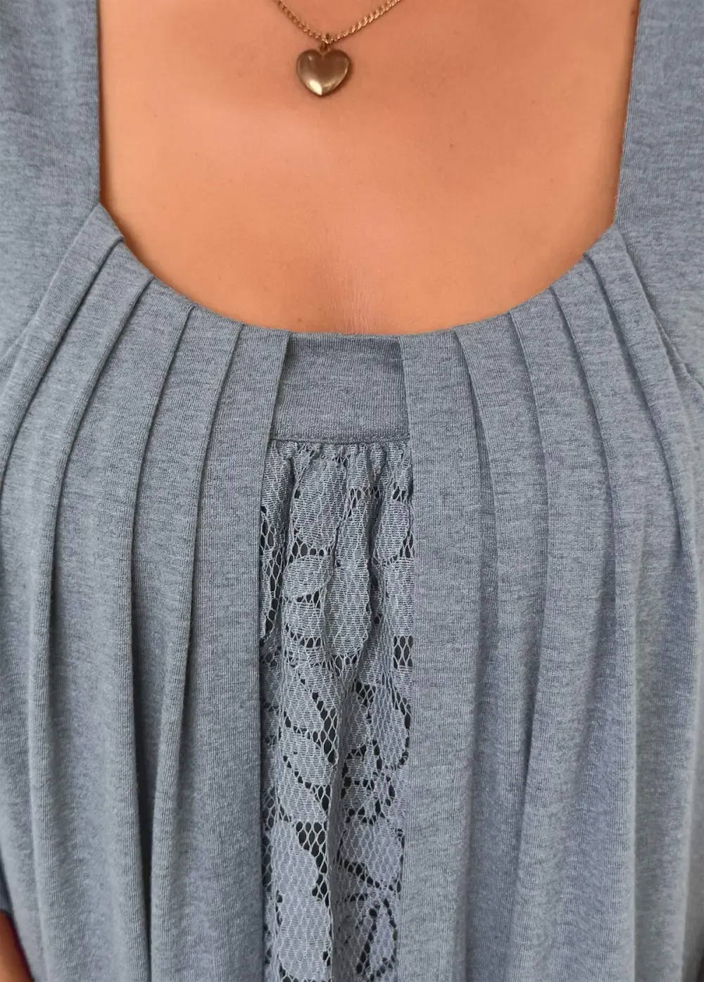 Dark Grey Marl Tummy Coverage High Low Dress