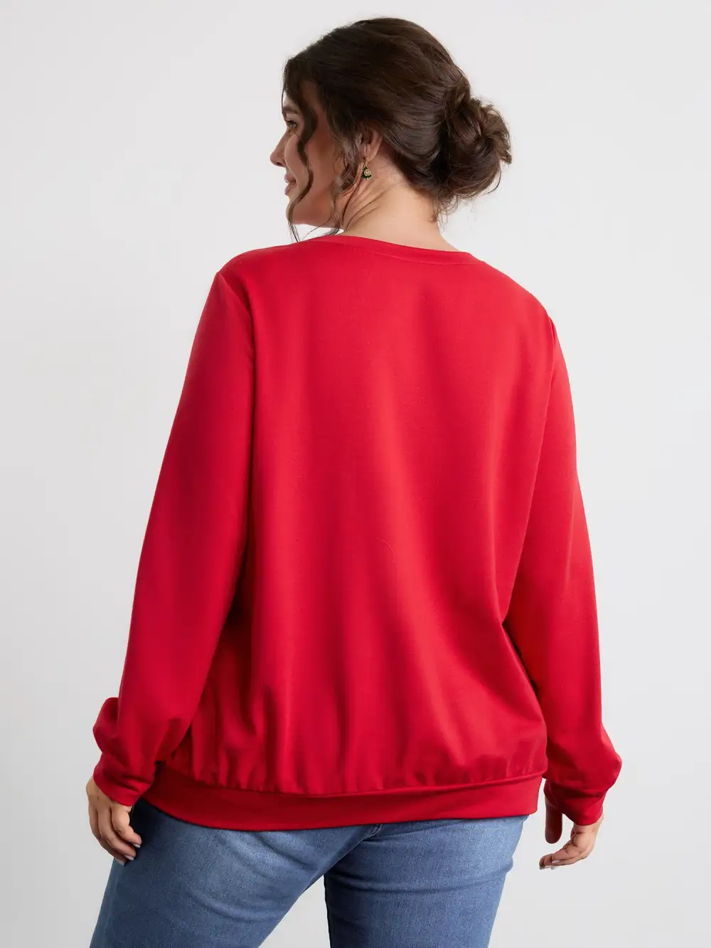 Christmas Tree Applique Embroidery Sweatshirt