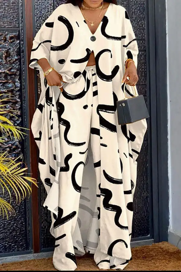  Relaxed High Split Flowy Pant Suit