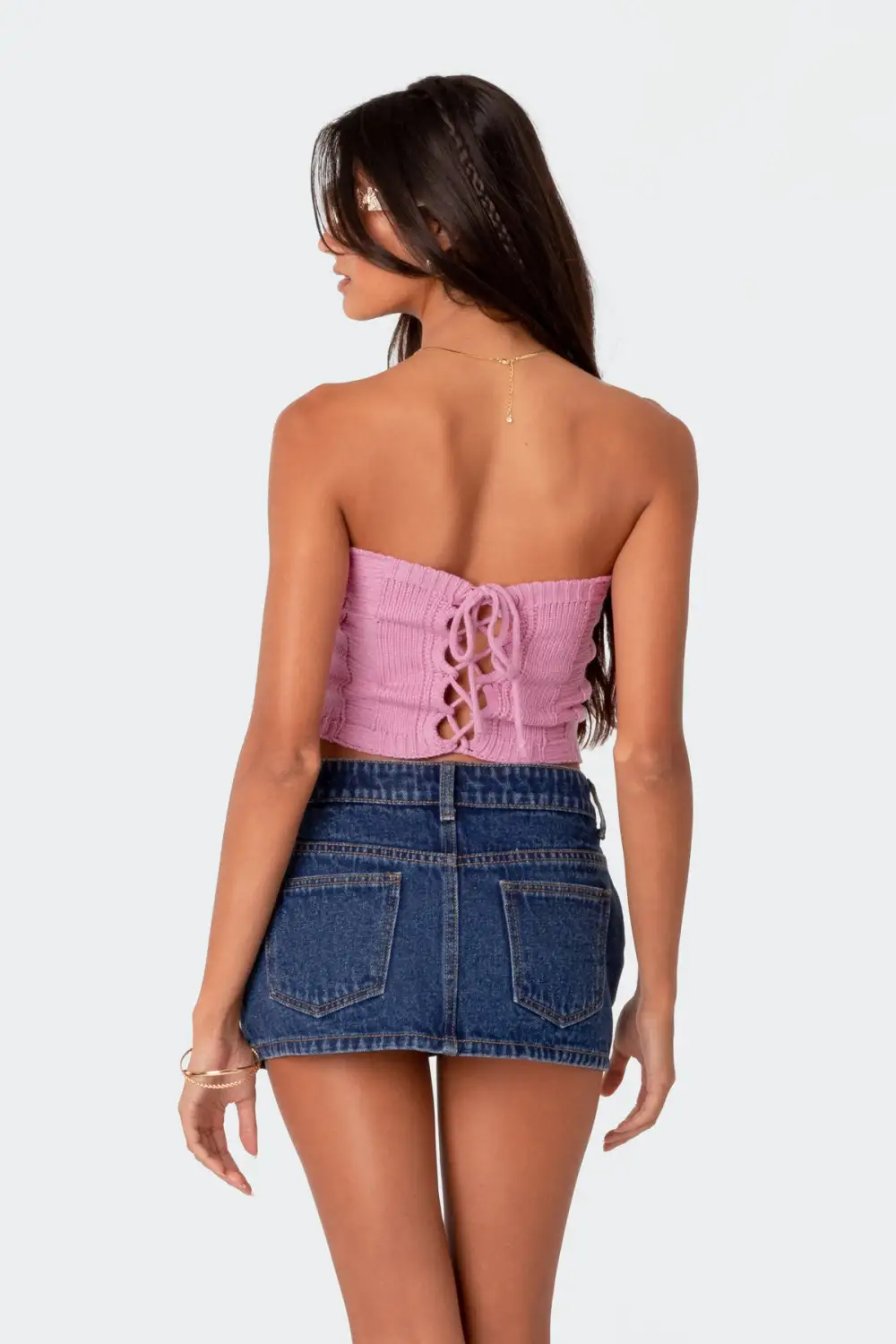 Lotta Knit Lace Up Tube Top