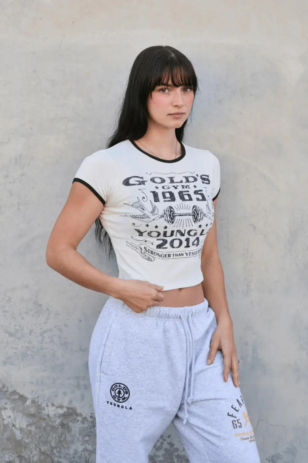 W471 Gold's Gym Ringer Baby Tee