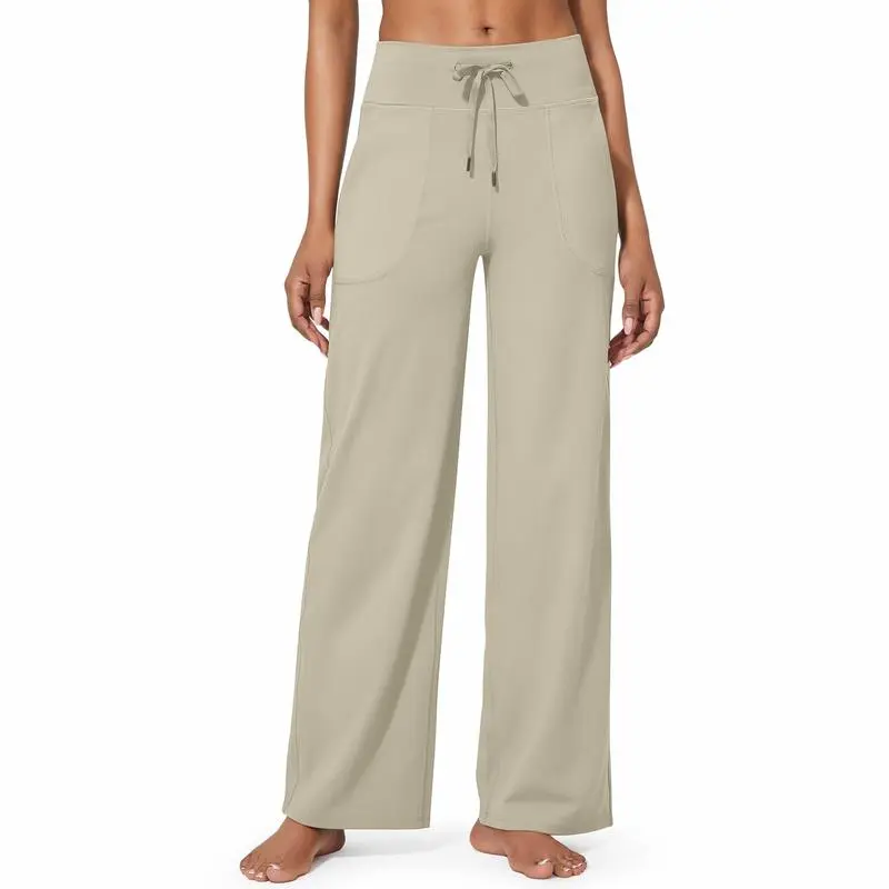 Women's Wide Leg Yoga Pants – High Waist Sweatpants with Pockets, Stretch Lounge & Workout Wear