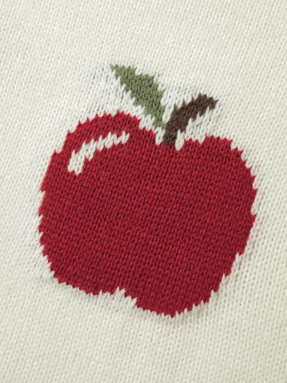 Sweet Apple Print Jacquard Print Pullover