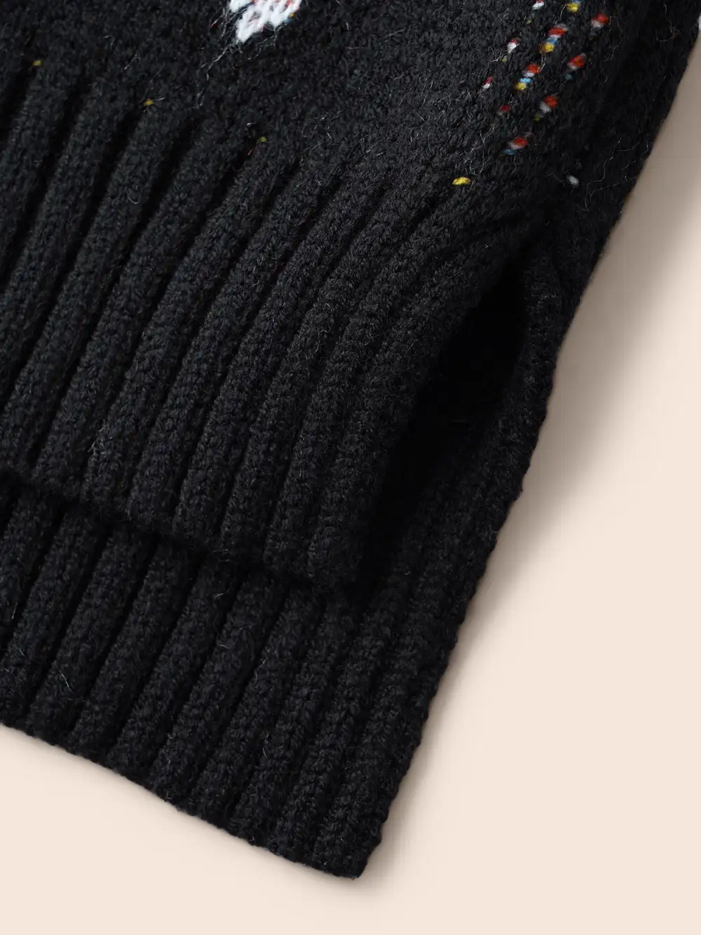 Polka Dot Texture Split Hem Pullover