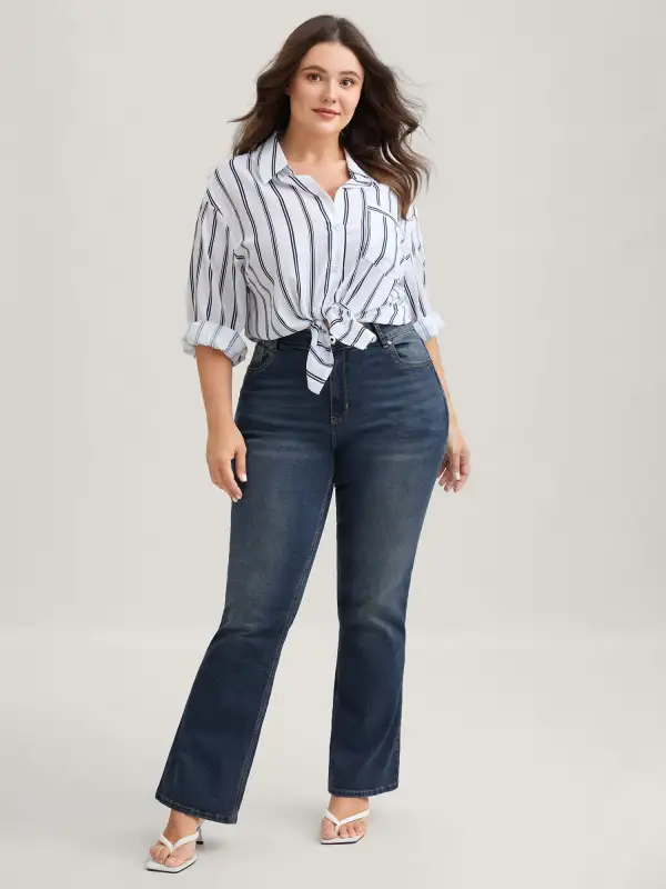 Bootcut Very Stretchy Mid Rise Medium Wash Sculpt Waist Jeans