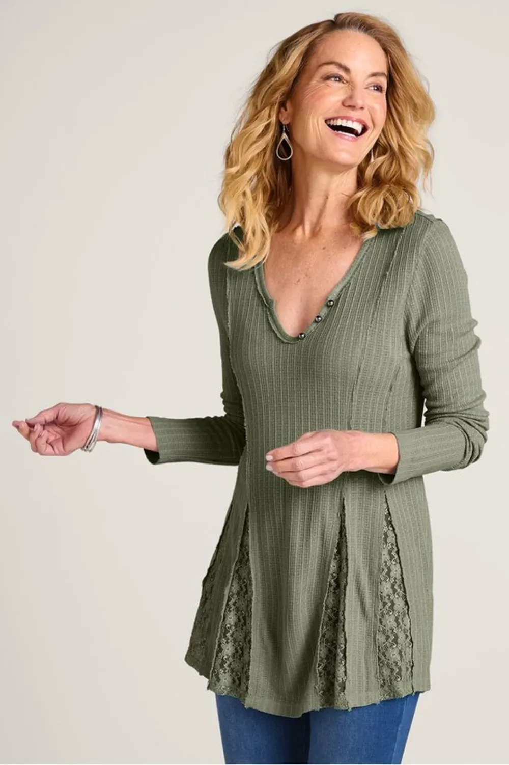 So Smitten Long Sleeve Pointelle Top