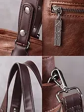 Premium Brown Faux Leather Handbag for Women – Versatile Messenger Bag with Adjustable Strap for Work and Casual Use