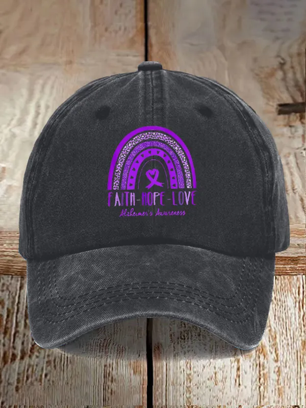 Faith Hope Love Alzheimer'S Awareness Baseball Caps