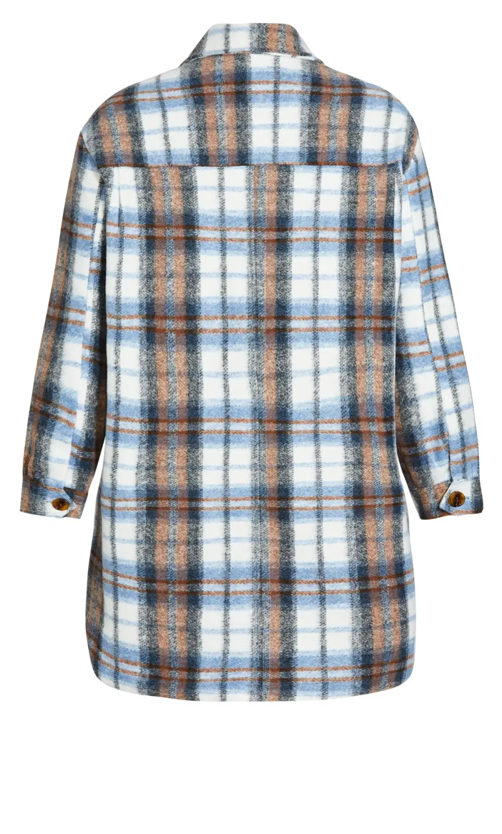 Evans Blue & Brown Check Midi Shacket
