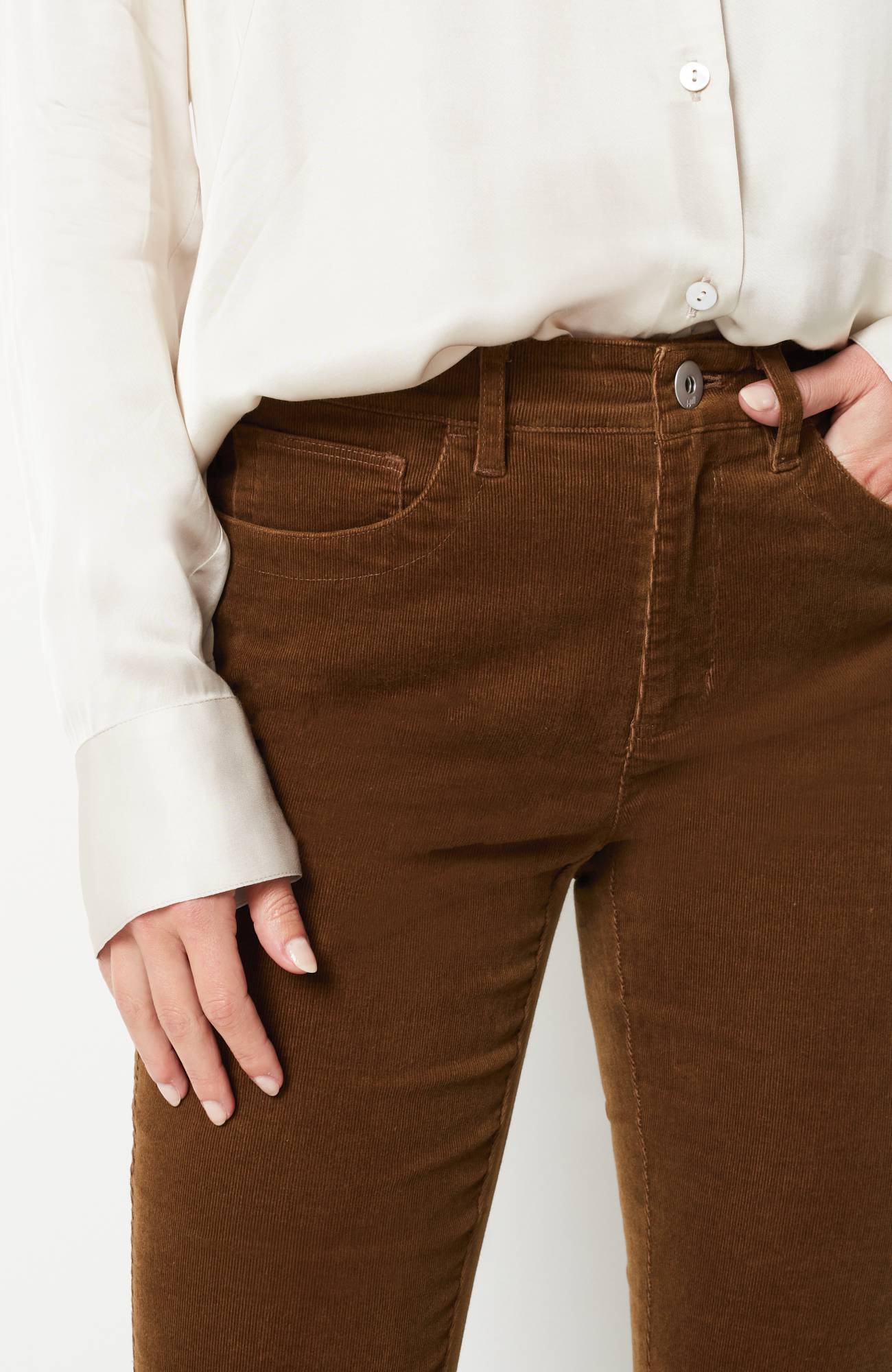 High-Rise Corduroy Boot-Cut Jeans