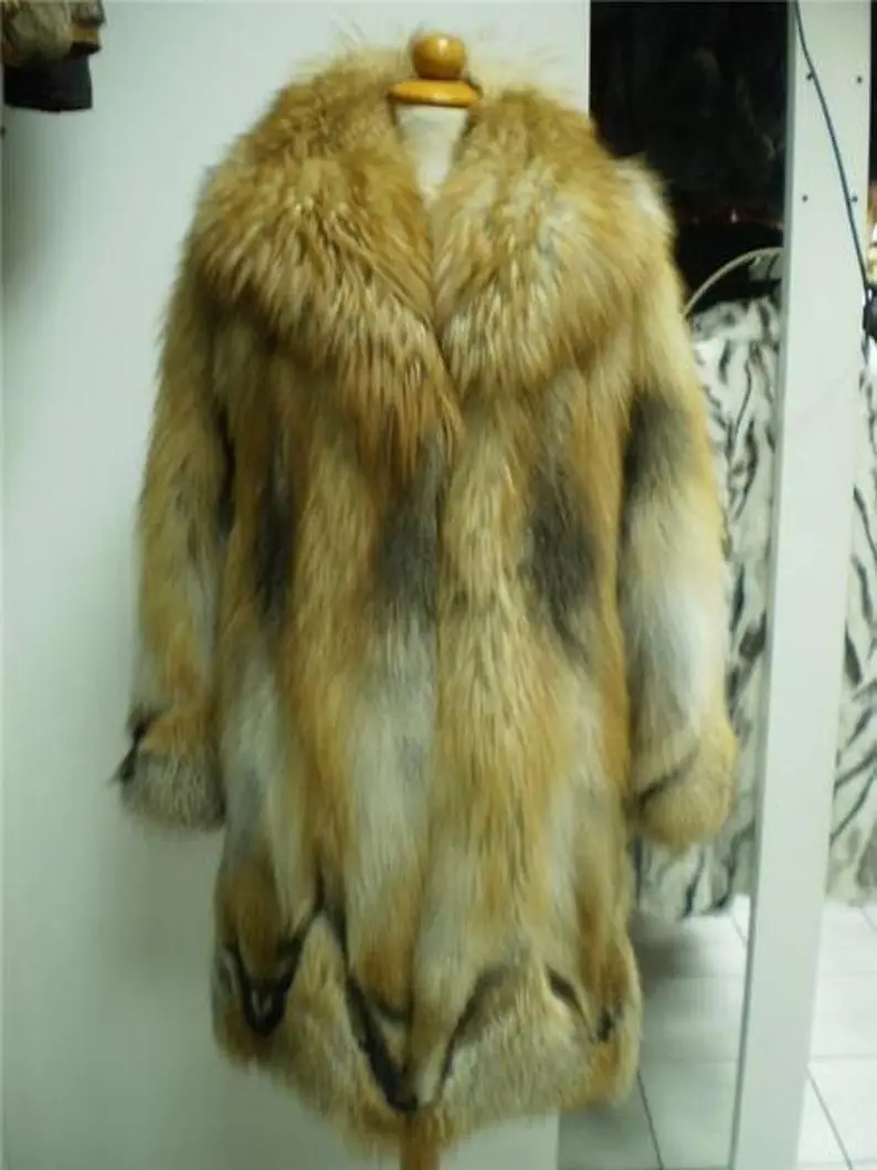 Red Fox Fur Knee Length Jacket