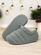 Cozy Fleece Lined Indoor Slippers with Non-Slip Sole – Warm Plush Home Shoes for Women
