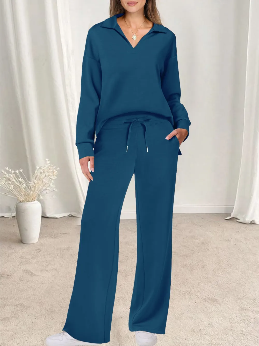 Women 2 Piece Fall Outfits Cozy Lounge Sets for Women Tracksuit Sweatsuit Set 2024 Comfortable Tracksuit