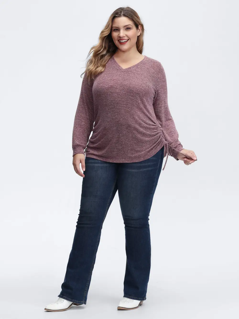 Stretchy Drawstring Side T-Shirt