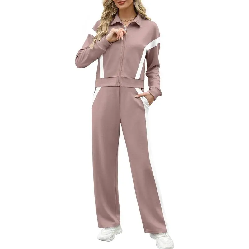 Women’s 2-Piece Lounge Set – Sweatshirt & Wide Leg Pants