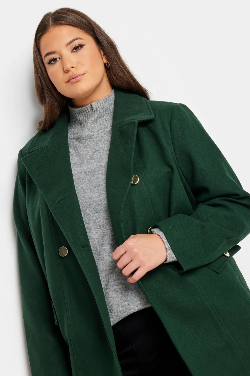 YOURS Curve Camel Brown Collared Formal Coat